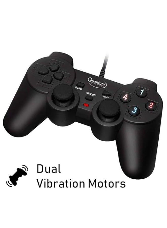 Quantum Renewed - QHM7468 USB Gamepad with Dual Vibration - Black - Image 5